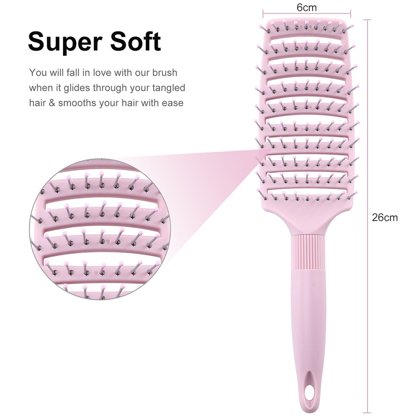 Curved Vented Hair Brush Fast Drying Detangling Massage Brushes For Long Wet Dry Thick Thin Curly Natural Hairs Women